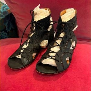 Joie Black Leather Toledo Gladiator Sandals